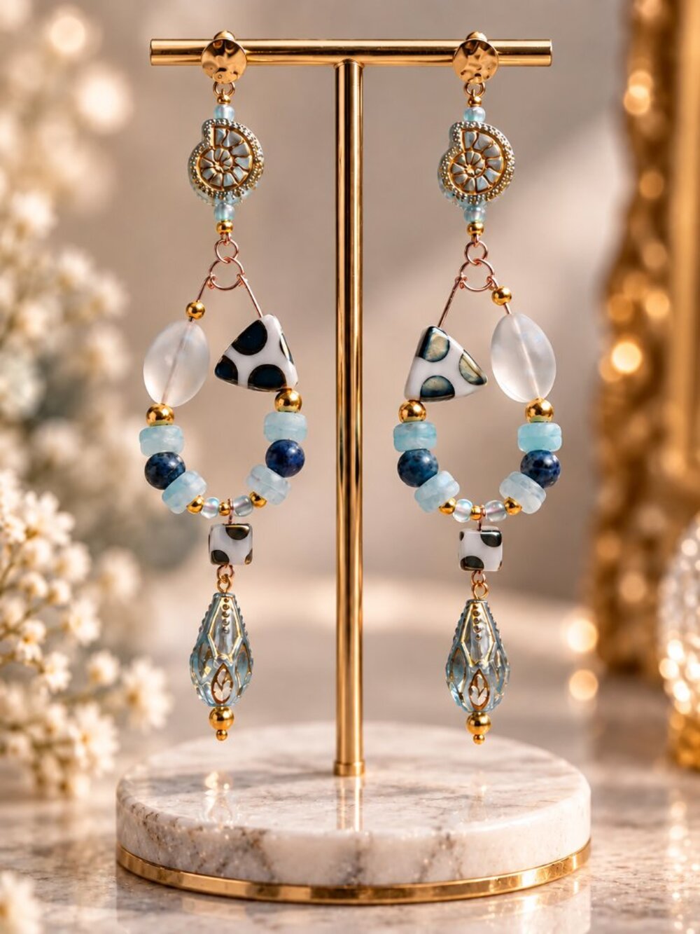 earring , boucle doreille , boheme , handmade